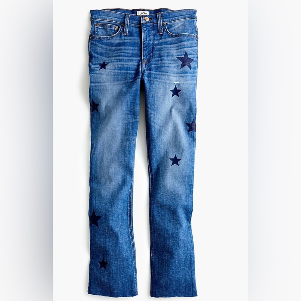 NWOT J. Crew Blue Jeans with Star Accents
